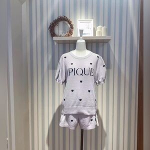 Gelato Pique Pajamas - Purple with Black Hearts